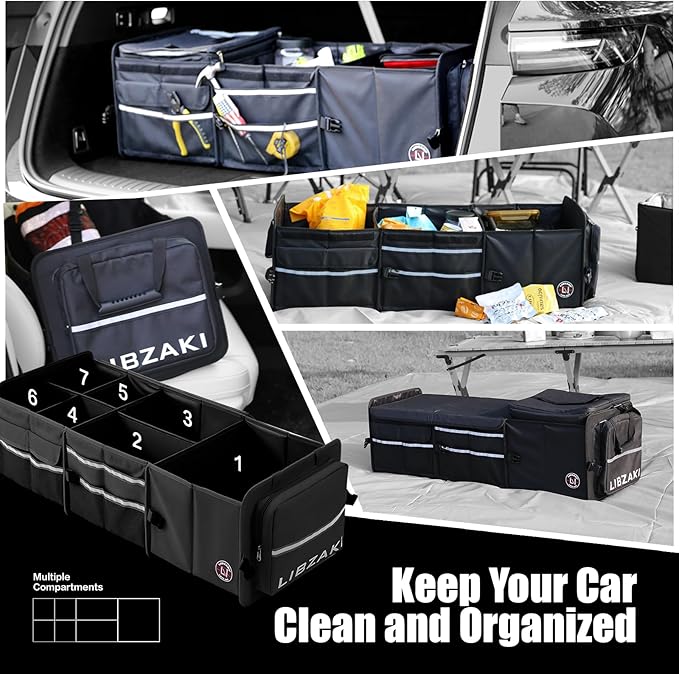 LIBZAKI Oversize 4 in 1 Car Trunk Storage Organizer