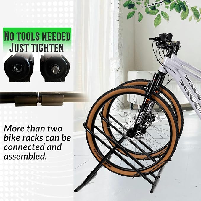 Folding Bike Floor Stand Rack, Portable Storage Bicycle Parking Rack