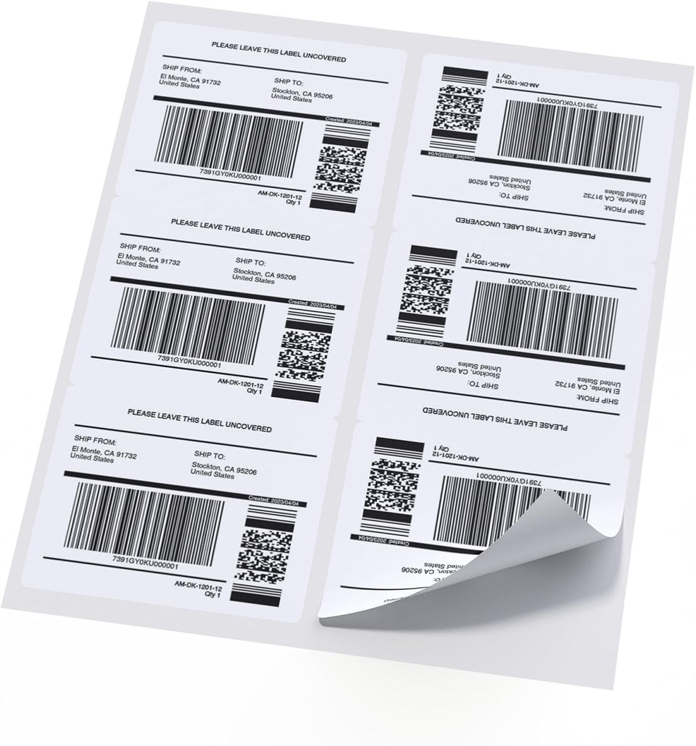 500 Sheets Shipping Labels 3000 Labels, 6 per Sheet Sticker Labels