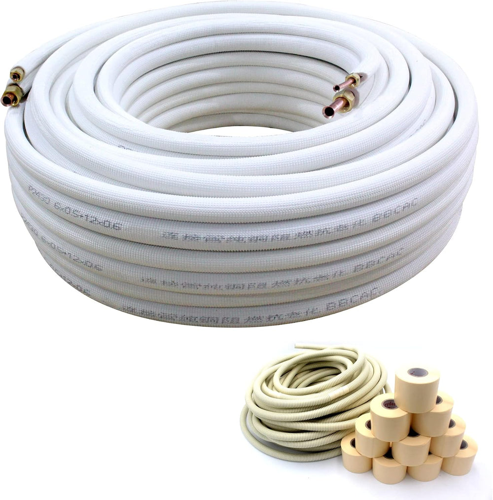 Air Conditioning Copper Tubing Pipe Extension Set,100 Ft Copper Pipes 1/4&quo...