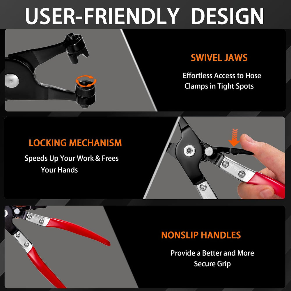 9-Piece Hose Clamp Pliers Set for Fuel Line Disconnect Tool & Water Hoses...