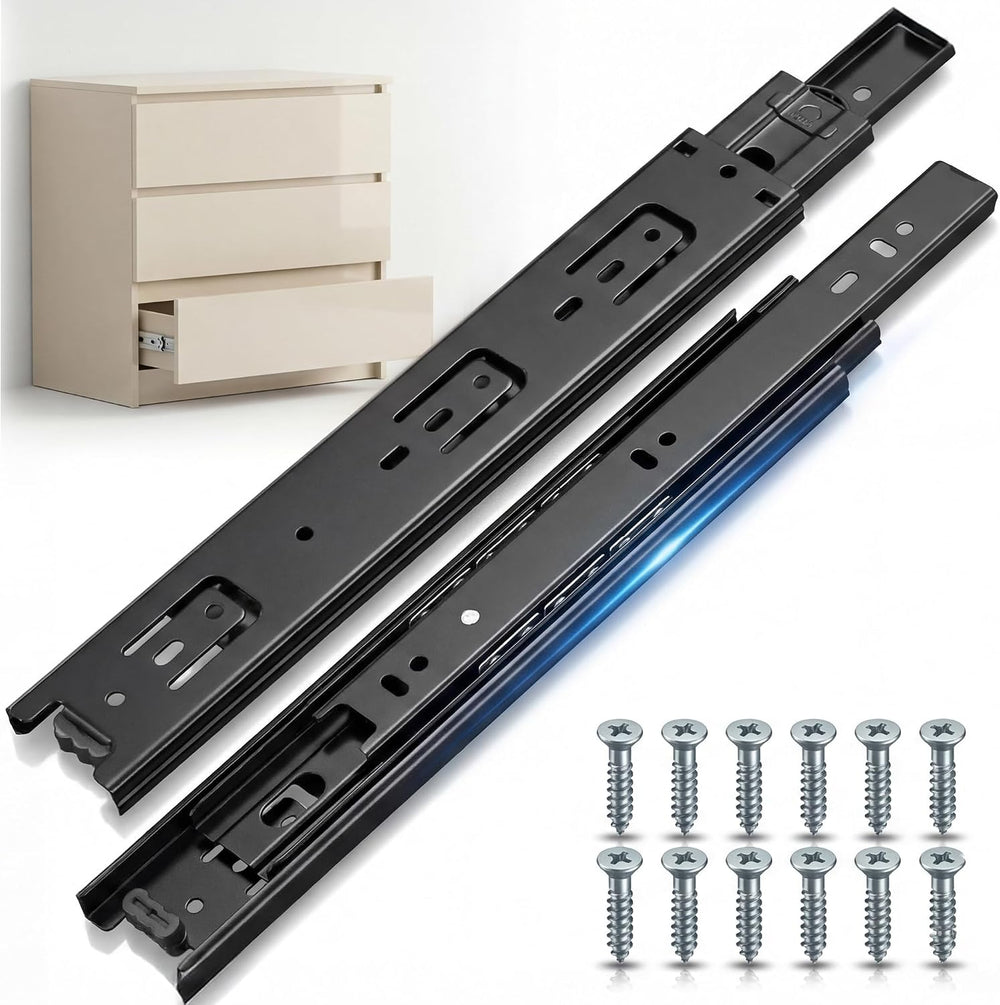 10 Inch Drawer Slides 4 Pairs (8pcs) Side Mount Rails - Heavy Duty Full Exten...