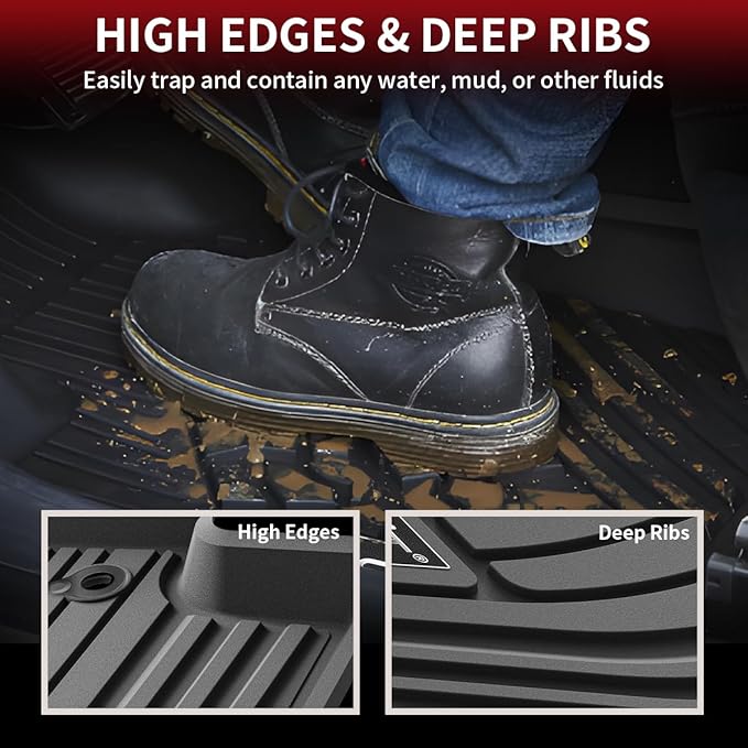 LASFIT Floor Mats for Toyota Highlander 2020-2025 8-seat All Weather TPE Custom