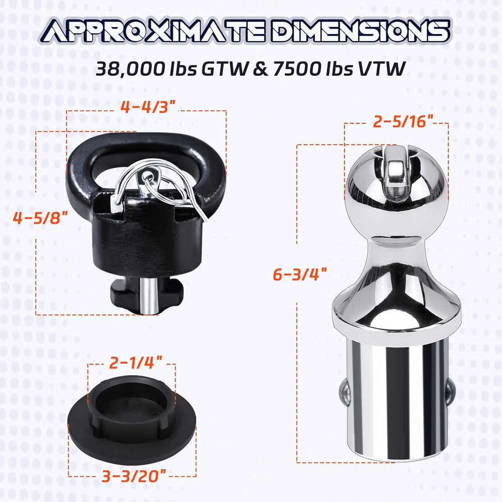 60618 Puck System Gooseneck Hitch Ball Kit Compatible with 2013-2024 Dodge Ra...