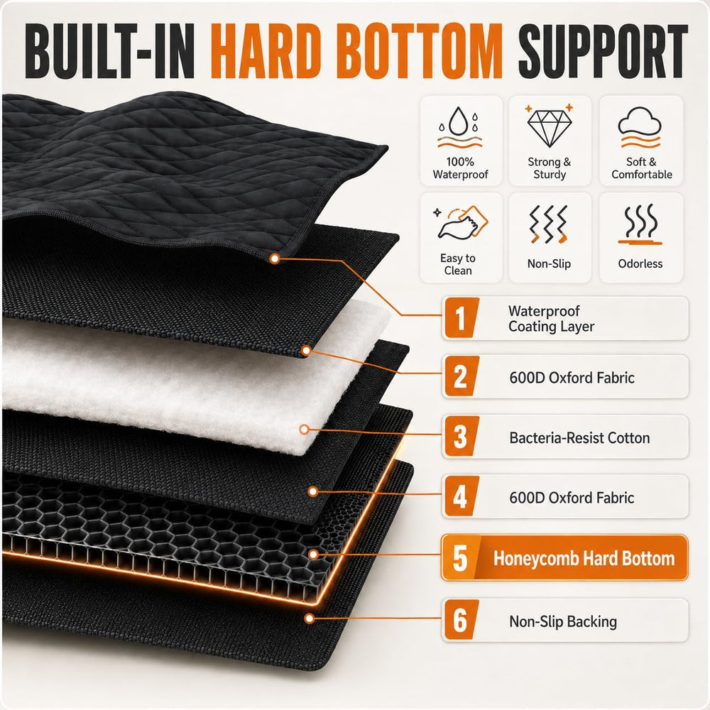 Dog Car Seat Cover for Back Seat Hard Bottom,Truck Rear Seat Extender