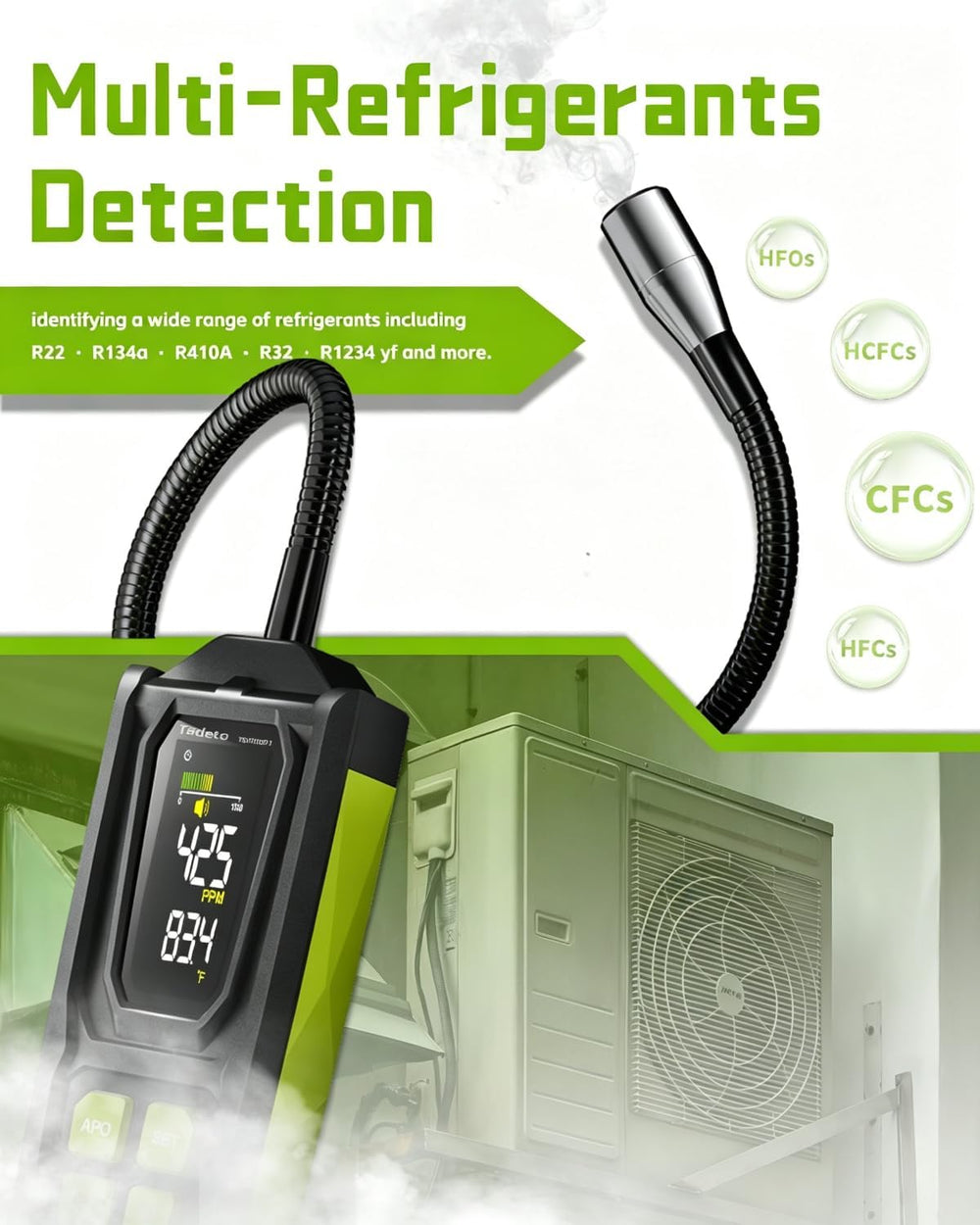 Rechargeable Refrigerant Leak Detector, HVAC AC Freon Leak Detector