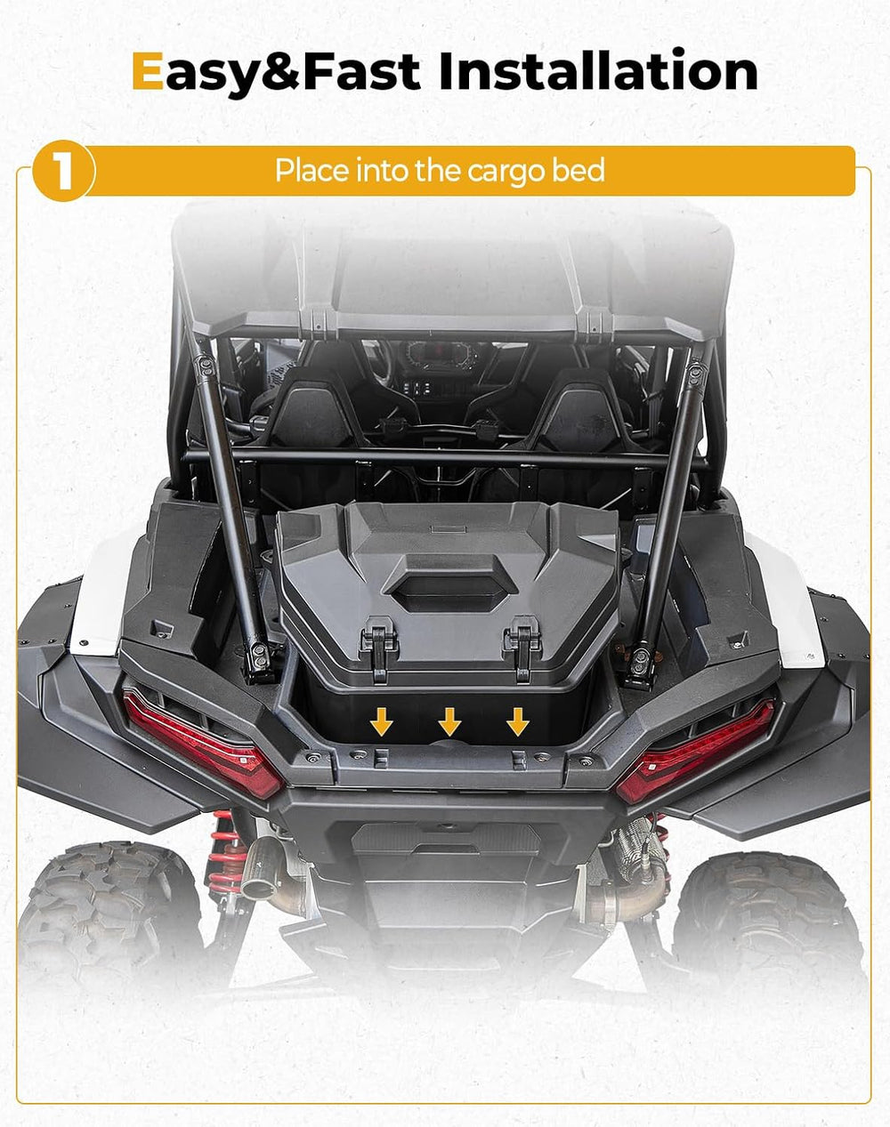 KEMIMOTO 2024/2025/2026 XP 1000 Rear Cargo Box 55QT Water-resistant | Compati...