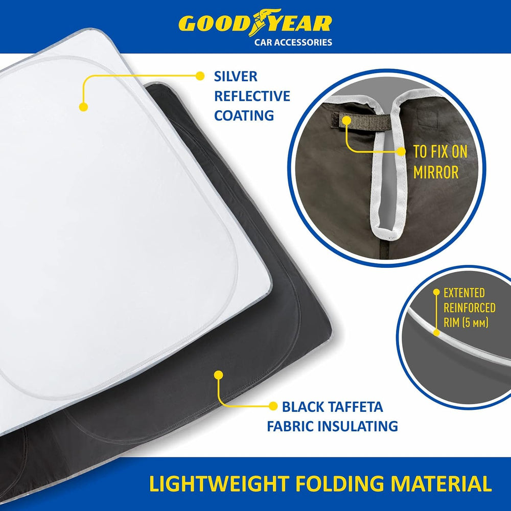 Goodyear Foldable Windshield Sunshade for Volkswagen Atlas Cross Sport 2020-2...