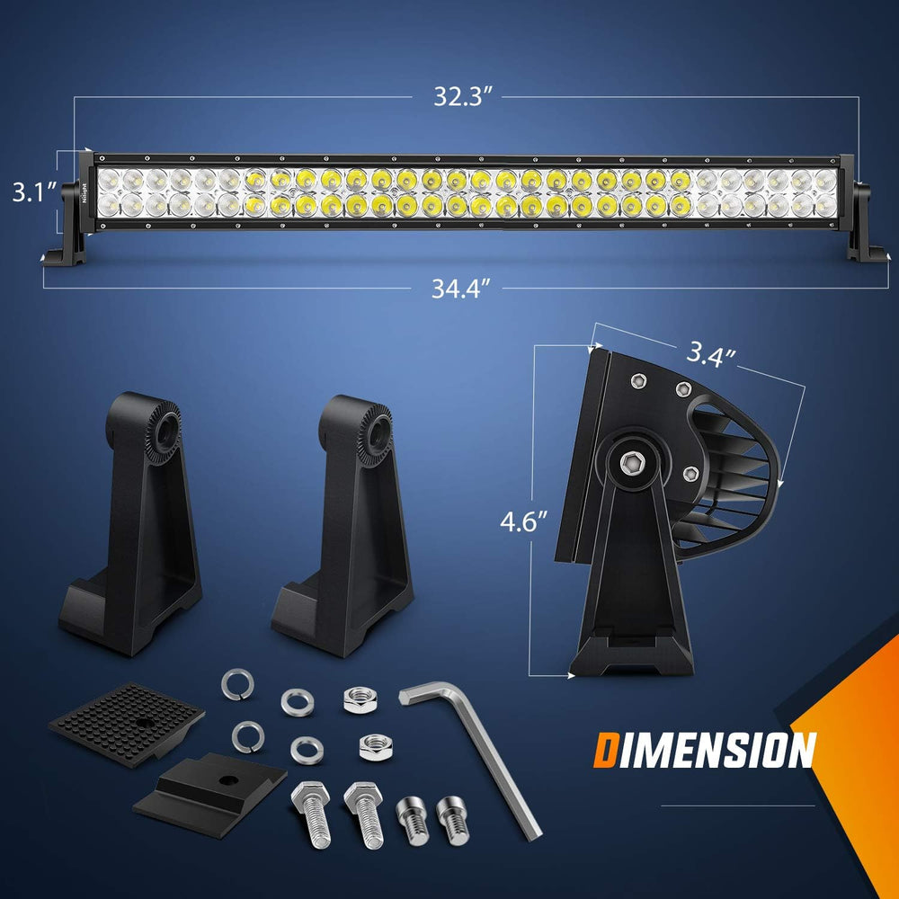 Nilight LED Light Bar 32Inch 180W Spot Flood Combo Led Off Road Lights 12V 5P...