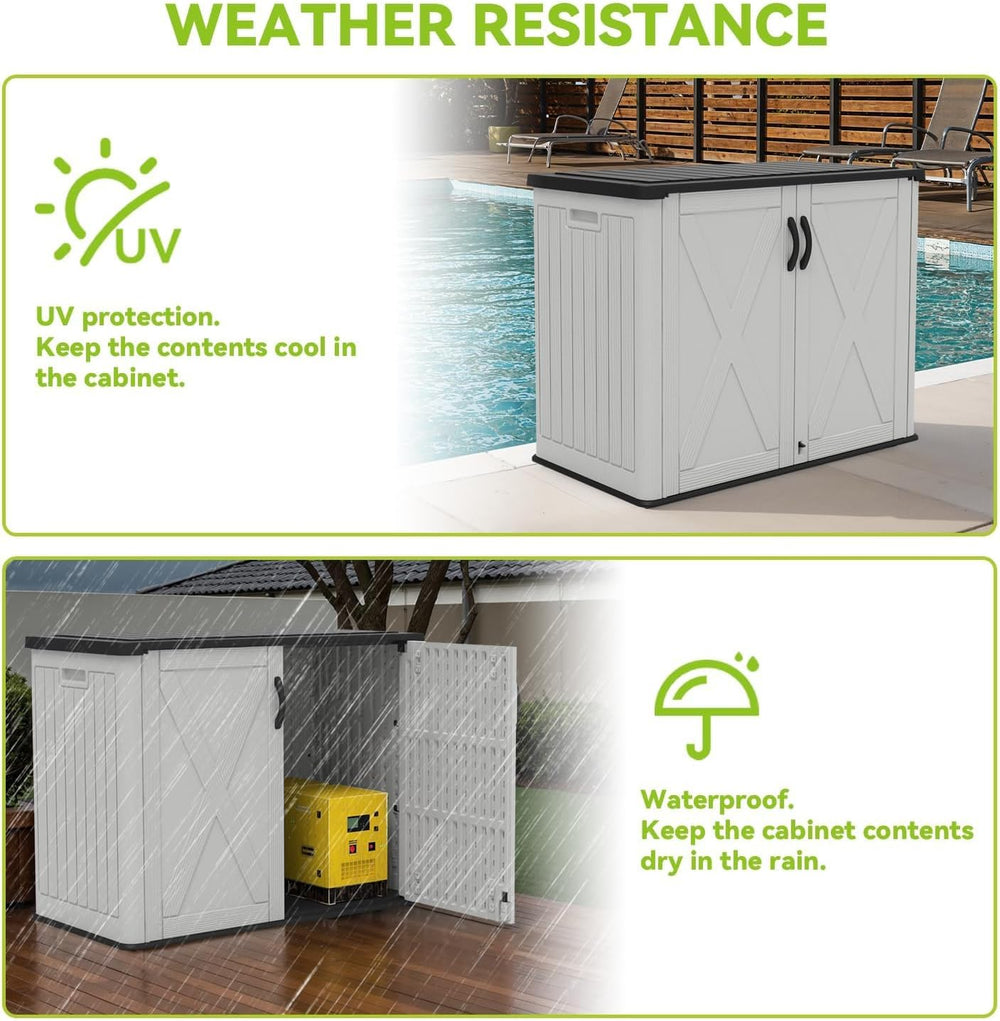 Devoko 26 Cu Ft Resin Outdoor Storage Cabinet, White