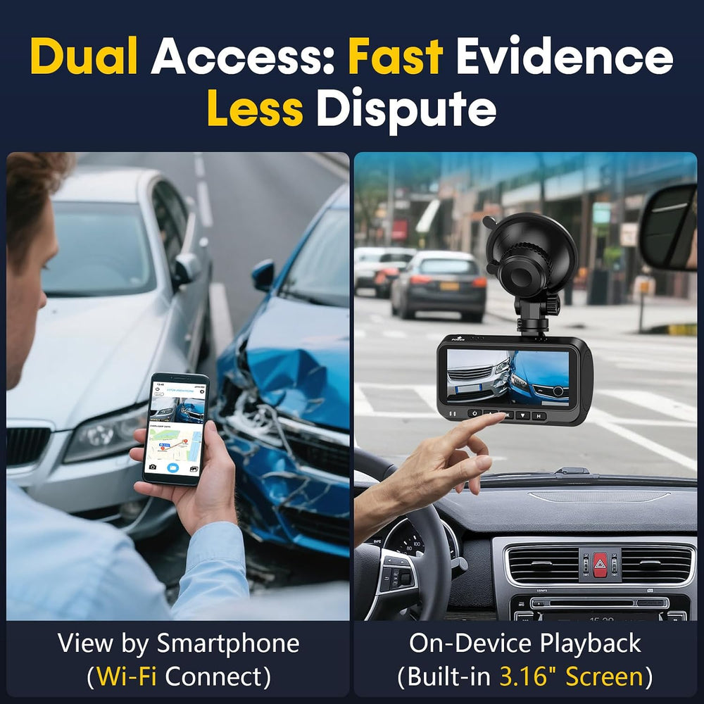 Front and Rear Dash Cam for Truck: 4K+1080P Dual Dash Camera for Ford F150