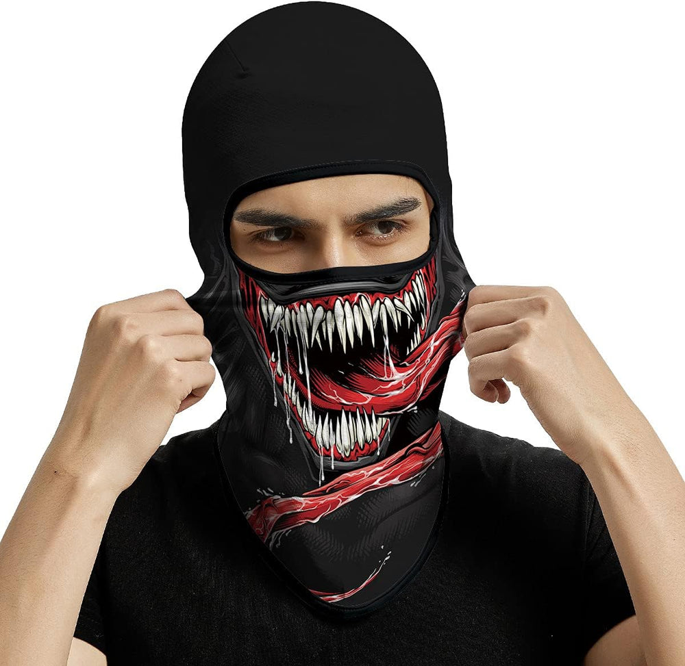 Red Plume 5PCS Ghosts Skull Print Balaclava Full Face Ski Mask UV Protection ...