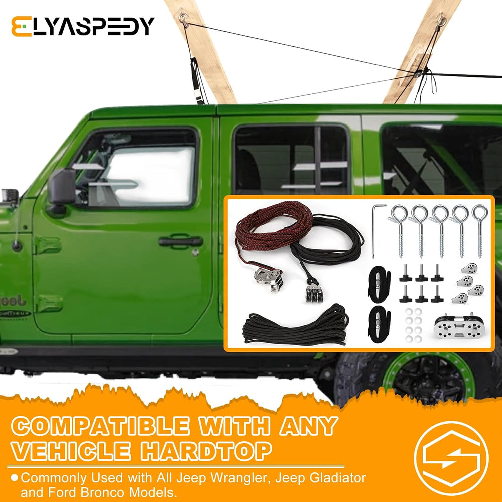 Upgraded Hardtop Removal Lift for Jeep Wrangler,Garage Storage Hoist