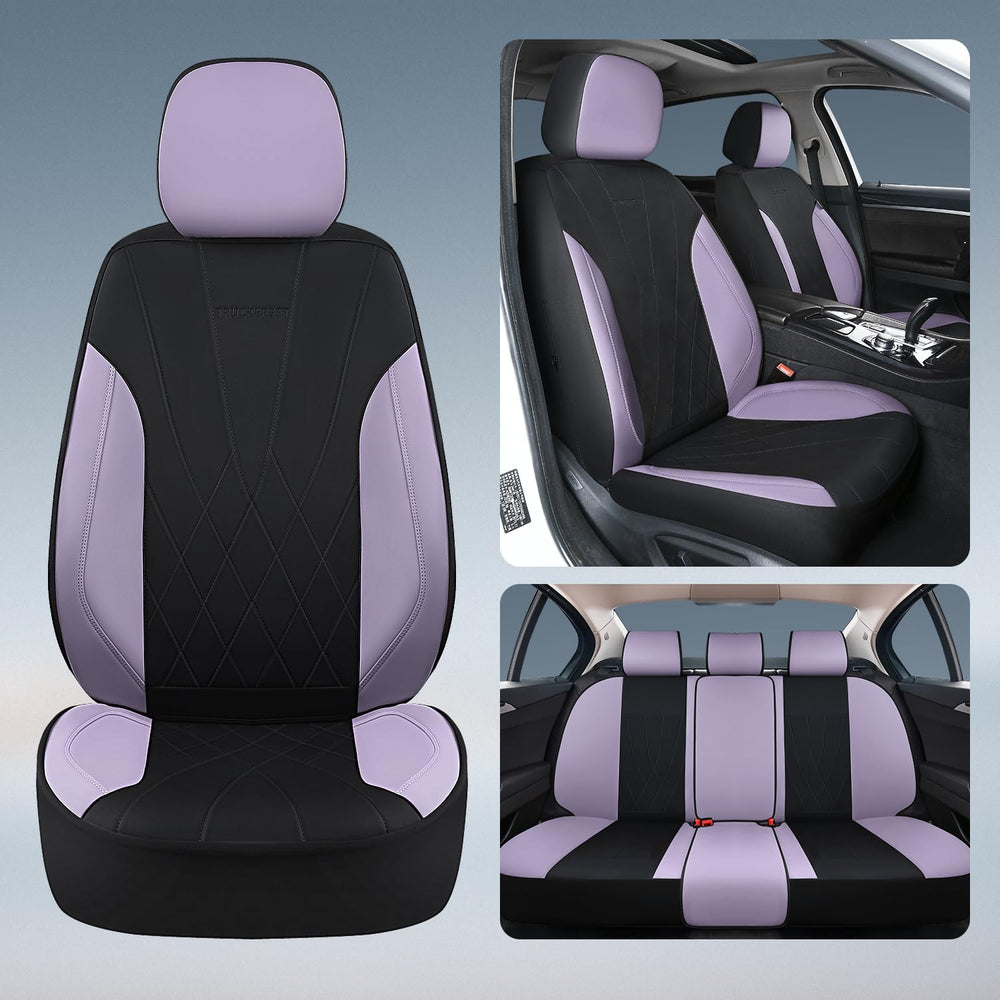 Car Seat Covers Full Set, Leather Car Seat Cushion, Ultra-Thin Breathable Mat...