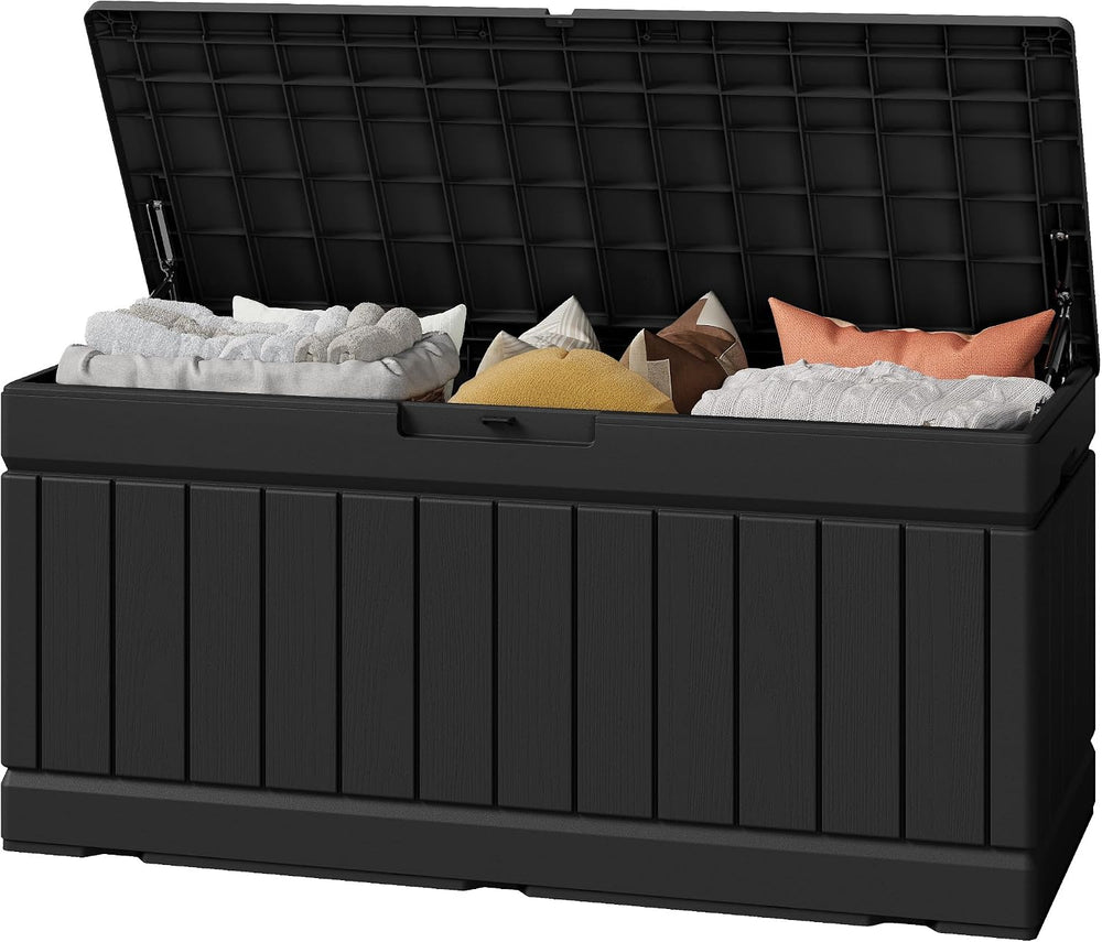 Greesum Outdoor Storage Box 82 Gallon Storage Bin with Lid for Patio Furnitur...