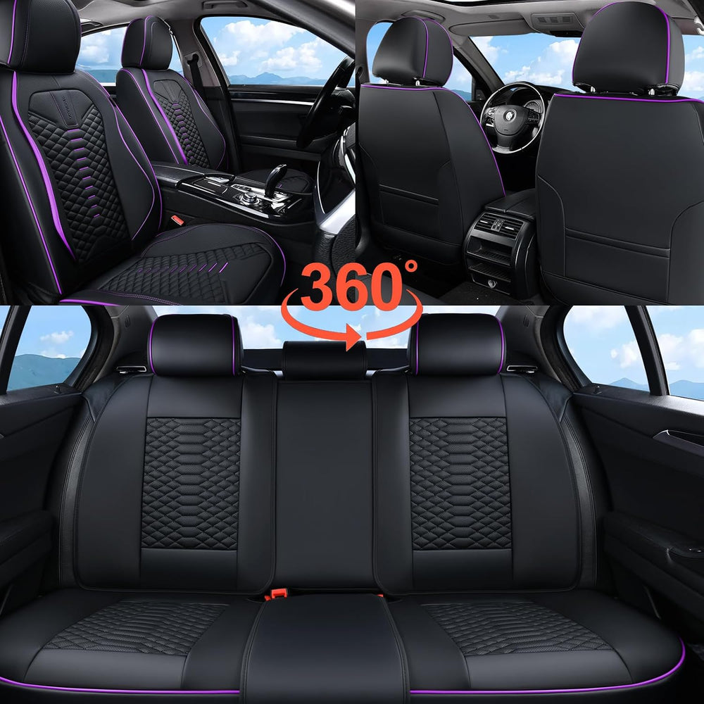 Coverado Leather Seat Covers, Car Seat Covers Full Set, Nappa Leather Seat Co...