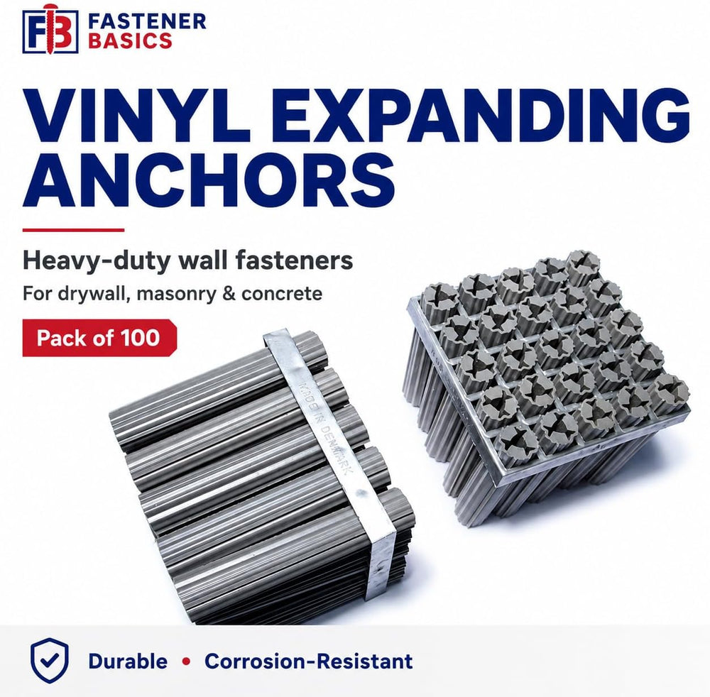 Fastener Basics Vinyl Expanding Anchors, 7/16" x 2-1/2", Pack of 100