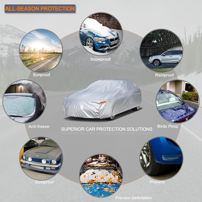 Kayme 6 Layers Car Cover Waterproof All Weather