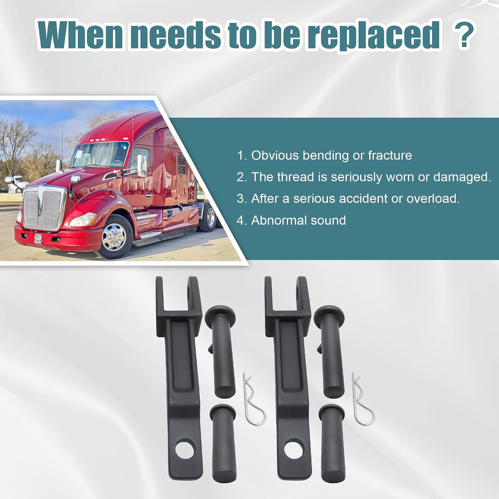 GXARTS 2 Sets Tow Hook Compatible with Kenworth Peterbilt with Pull Pins Fram...