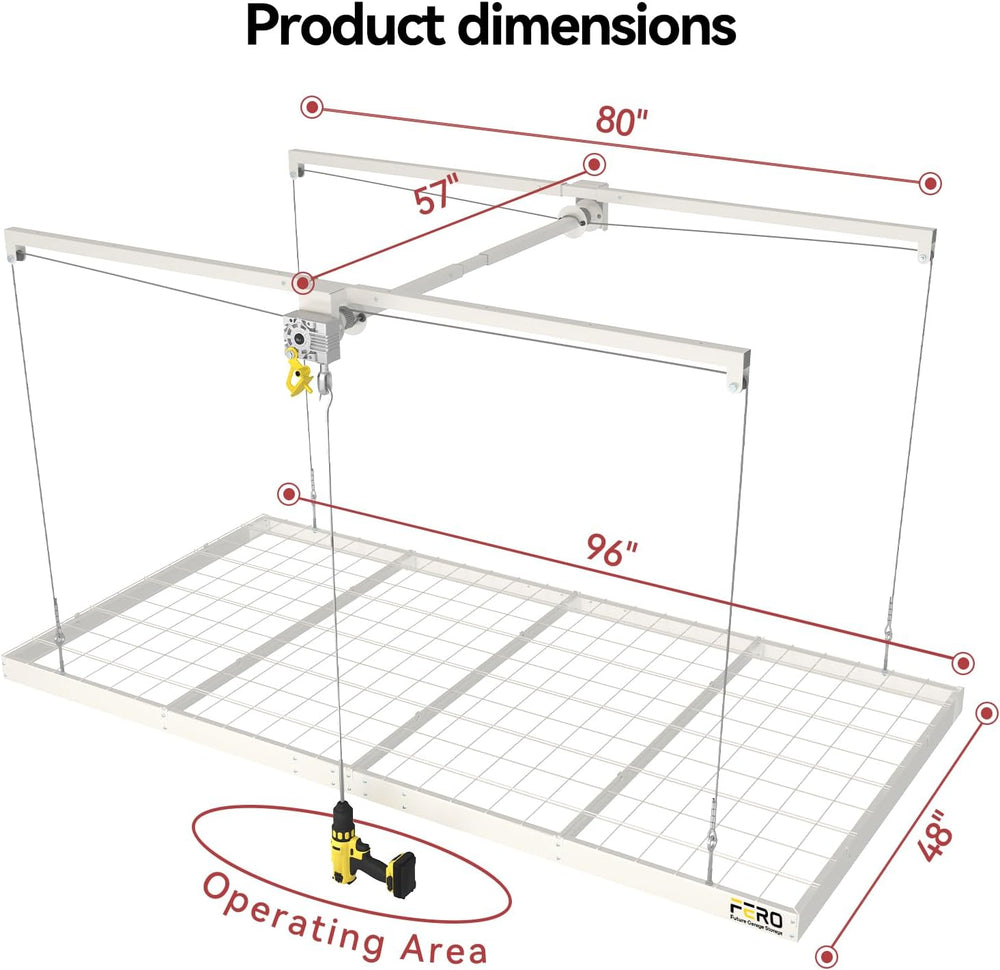 Garage Ceiling Storage Racks โ 4x8 FT Overhead Garage Storage Rack with Safet...