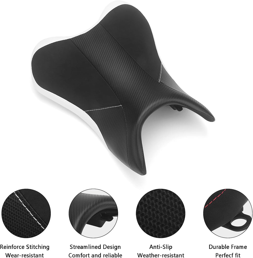 Upgraded Motorcycle Driver Tall Seat Pad for CFMOTO, Soft Leather, Black | Co...
