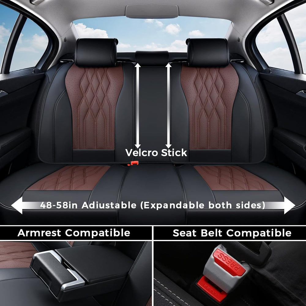 Coverado Seat Covers FullSet, 5 Seats Car Seat Protector, Waterproof Nappa Le...