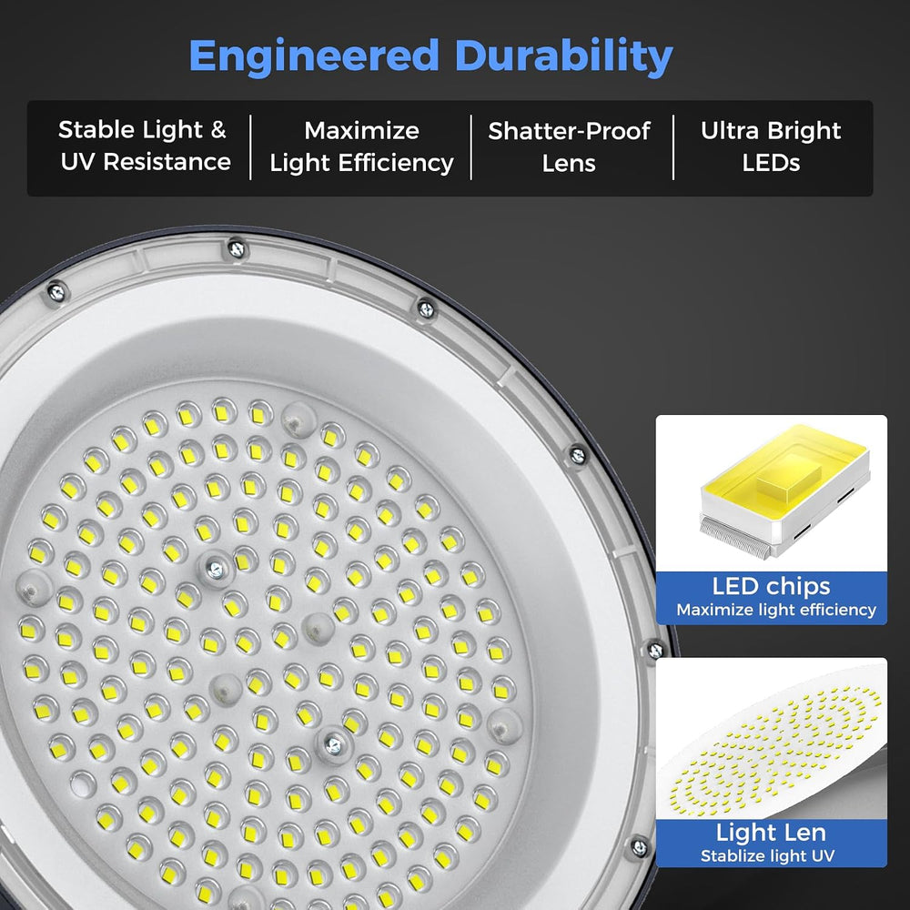 AIKVSXER 10 Pack LED Shop Lights, 300W 45000LM UFO LED High Bay Light