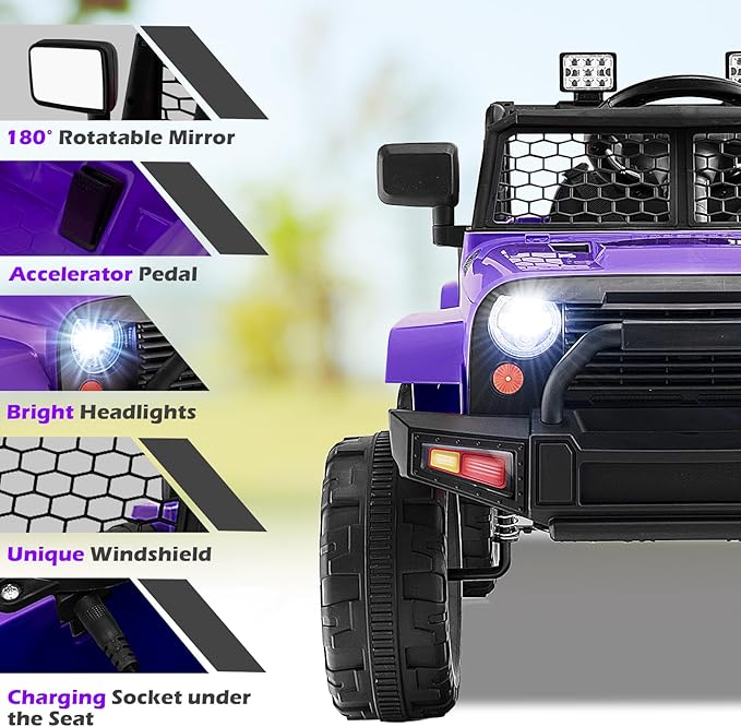 Costzon Ride on Car, 12V Battery Powered Truck Vehicle