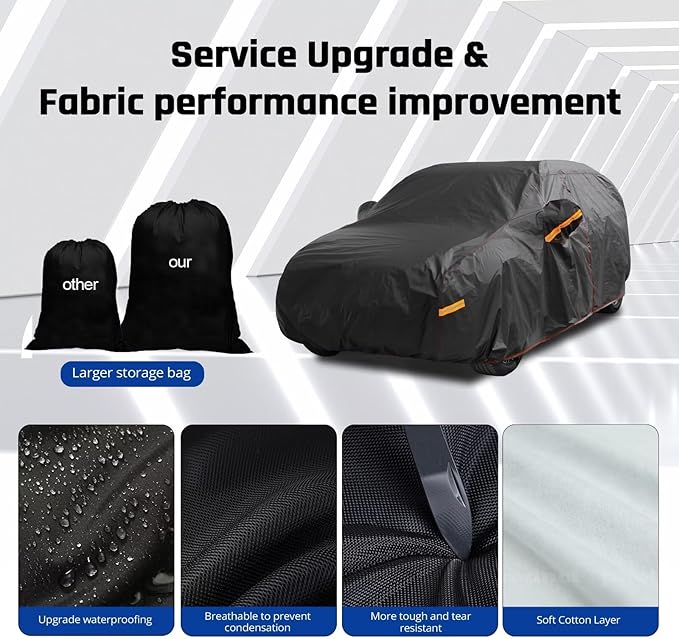 6 Layer Heavy Duty Hatchback Car Cover Waterproof All Weather Protection