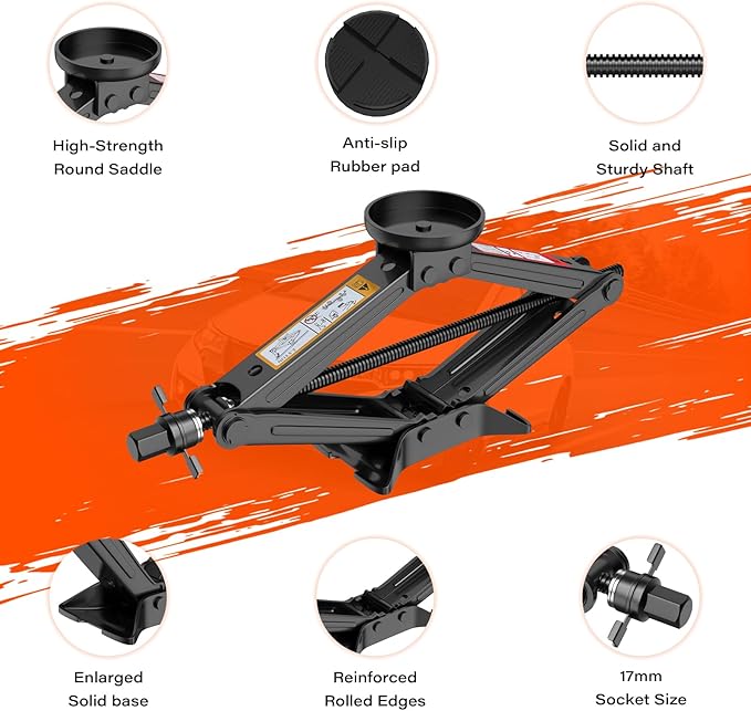IMAYCC Car Jack 2.5 Ton/5512 lbs Universal Scissor Jack