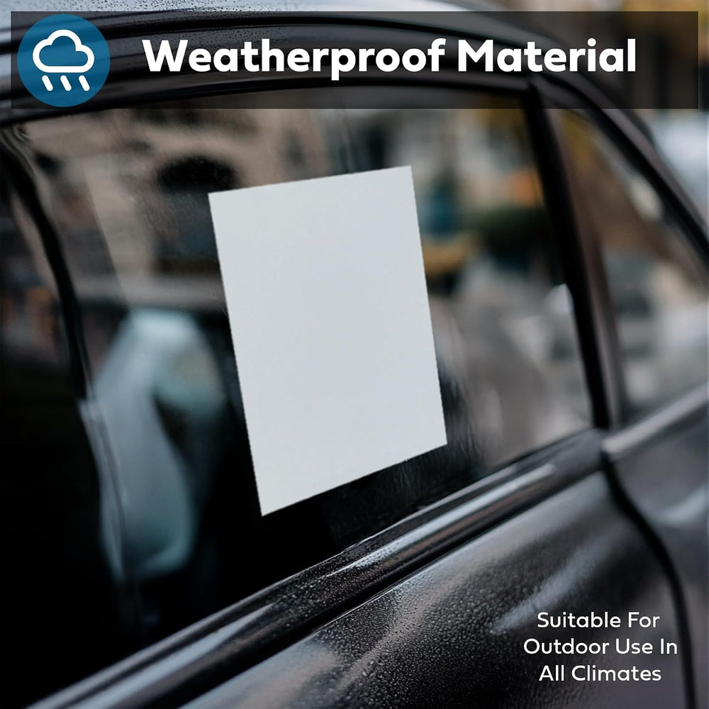 Window Stickers for Car Dealers -Plain Blank White - Exterior, 'Outdoor