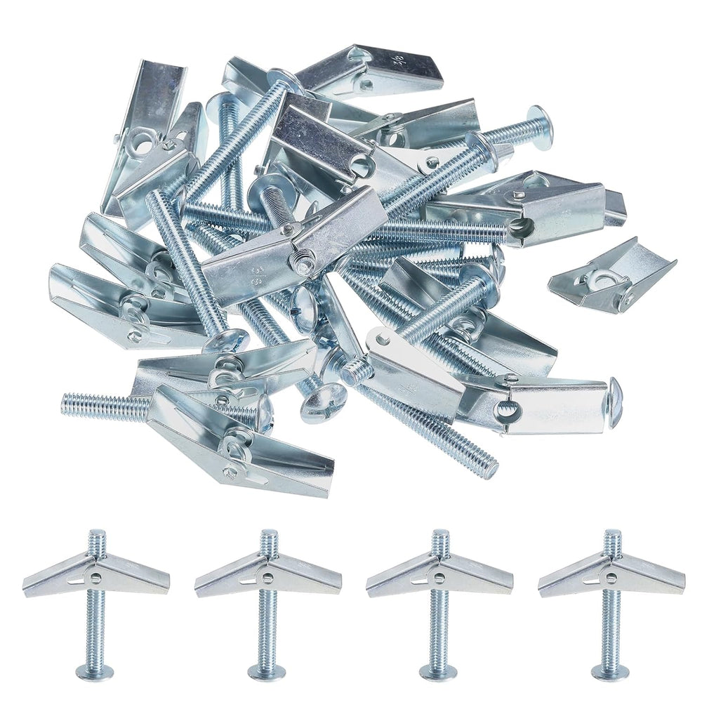 uxcell 20Pcs Spring Toggle Bolt Anchors, 3/8"x3" Butterfly Anchors ...