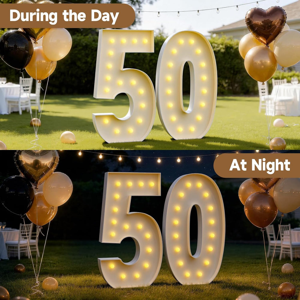 5FT Marquee Numbers 0 Large Light Up Numbers Birthday Decoration