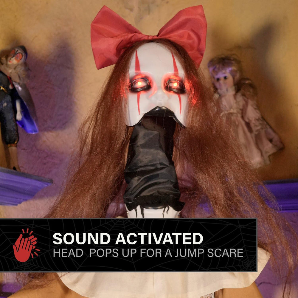 Haunted Hill Farm 5.4-Ft. Pop-Up Creepy Lady Halloween Animatronic