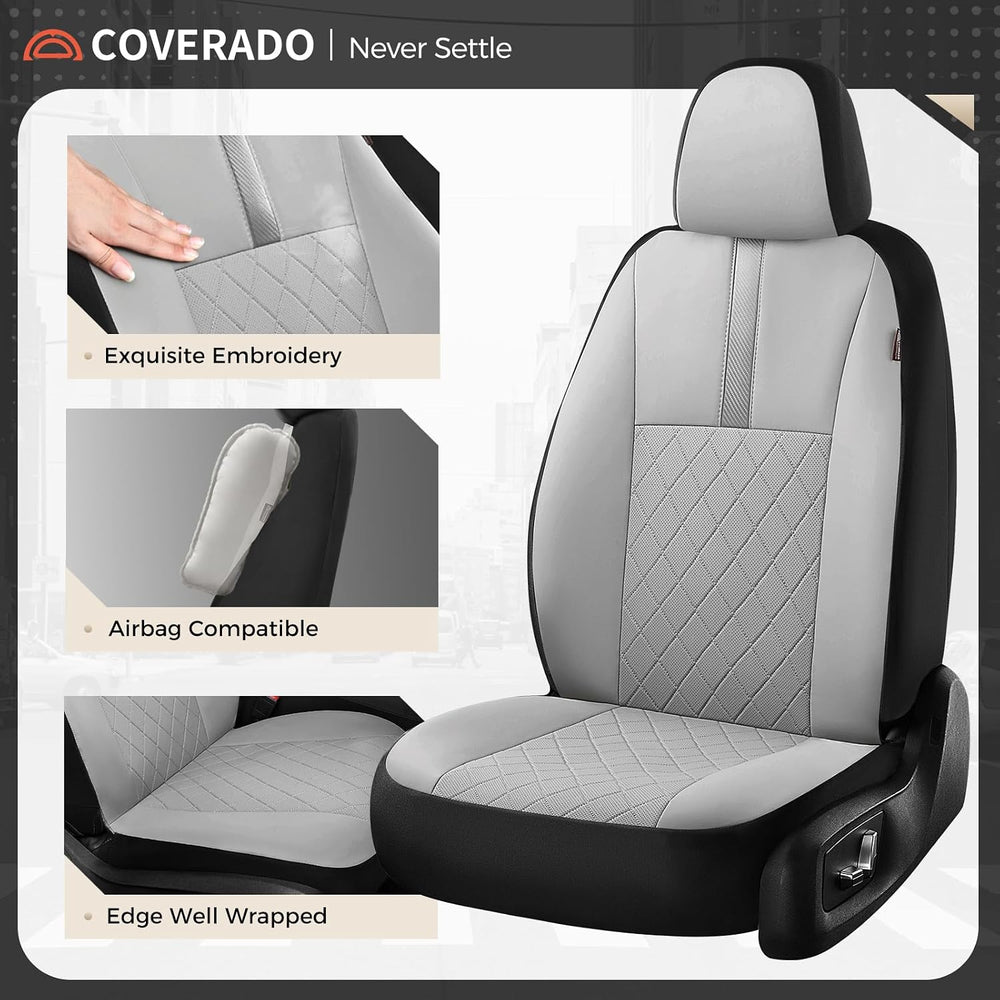 Coverado Car Seat Covers Front Pair, Automotive Leather Seat Covers for Car,U...