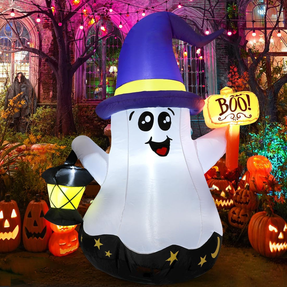 GOOSH 5 FT Halloween Inflatables Ghost Outdoor Decorations Blow Up Yard Cute ...