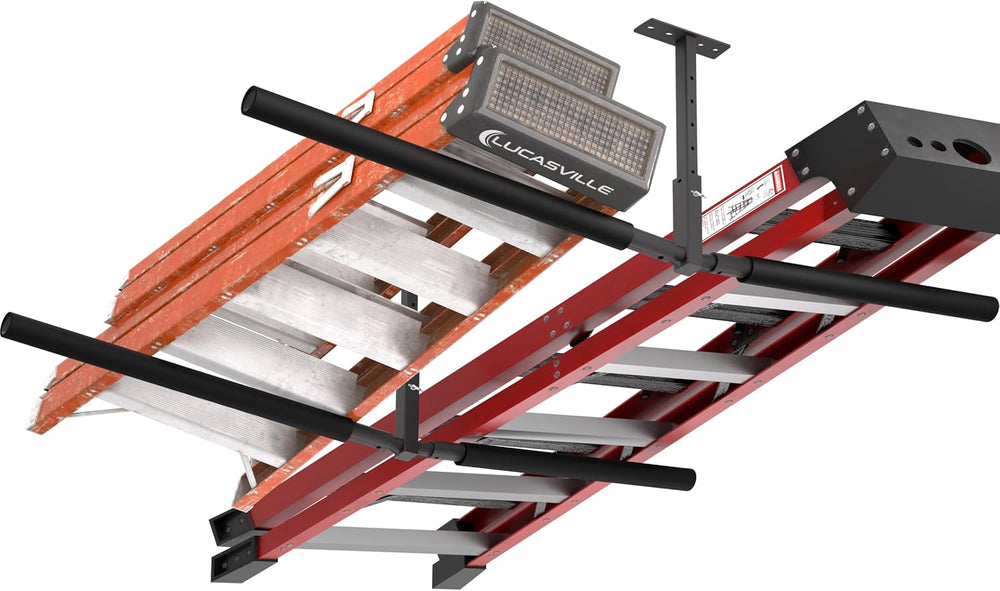 TRUSOON Double Ladder & Kayak Ceiling Storage Rack, Adjustable, 200 lbs