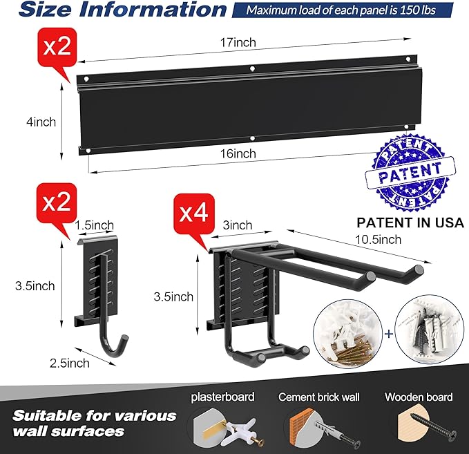 Garage Tool Storage Rack, Heavy Duty Garage Storage Organizer Rack System Wall