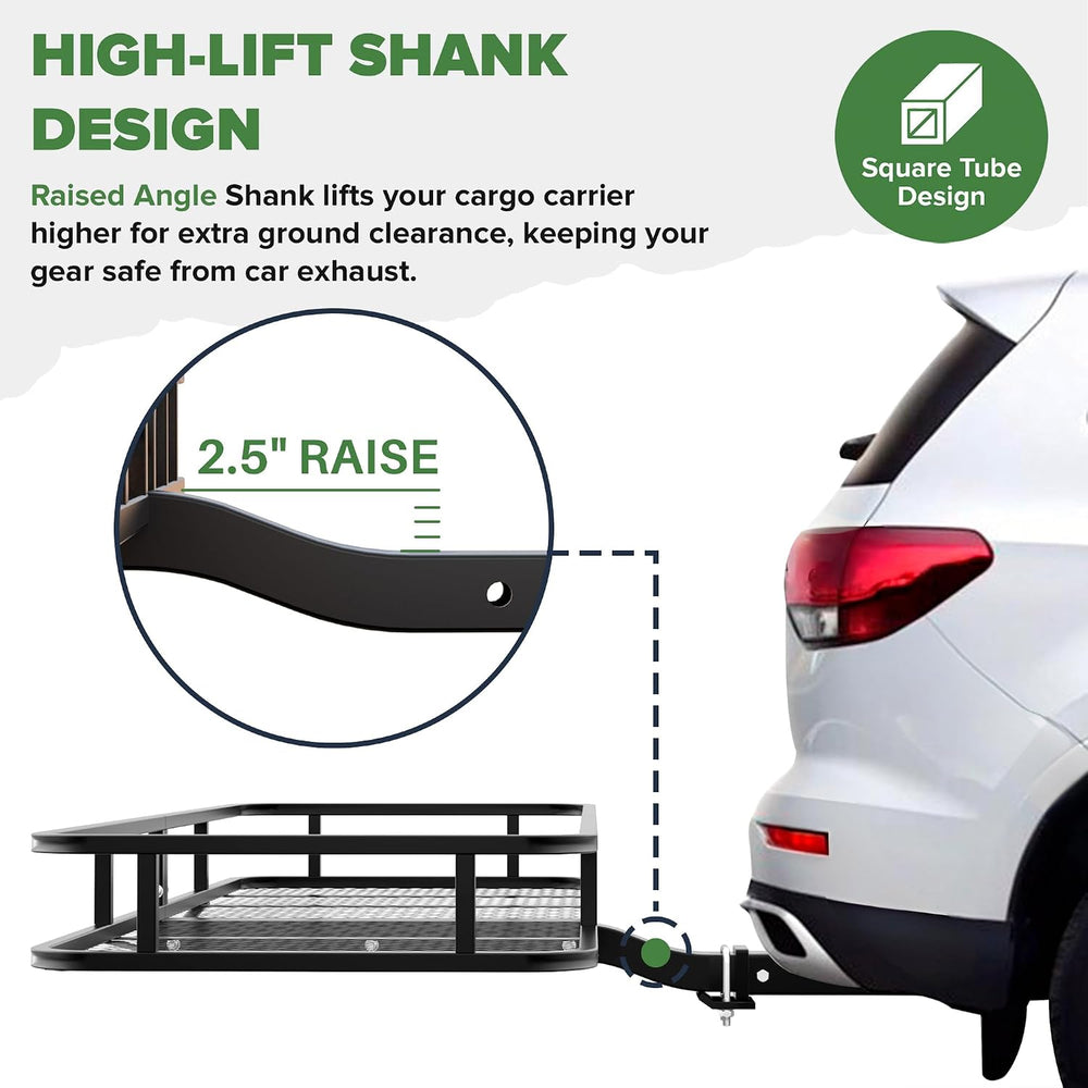 ARKSEN 60 x 23 x 5.5 Inch Hitch Cargo Carrier, 500 Lbs Capacity 2'' R...