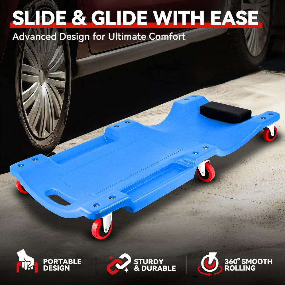 Auto Dynasty 36 in Low-Profile Under-Car Rolling Mechanic Creeper, Blue