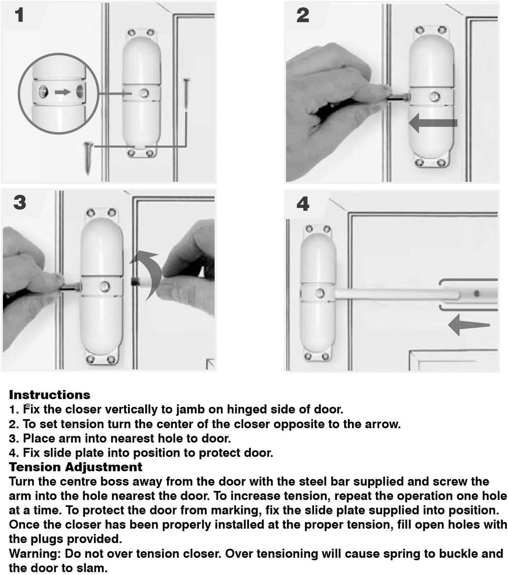 Prime-Line KC16HD Safety Spring Door Closer – Easy to Install to Convert Hing...