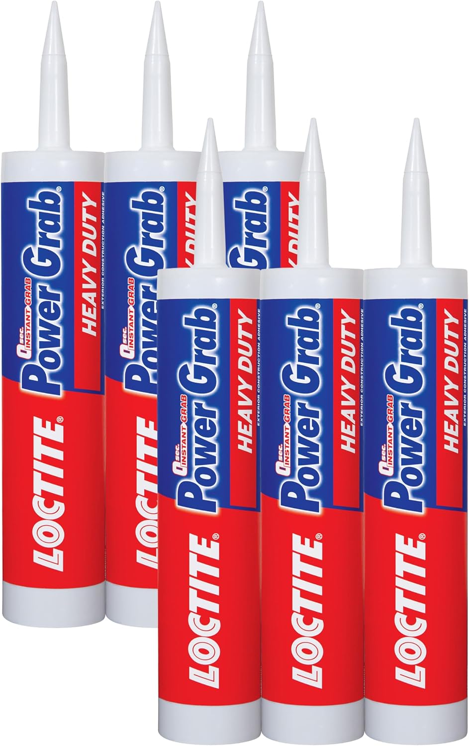Loctite Power Grab Heavy Duty Construction Adhesive, 9 fl oz, 6 Pack