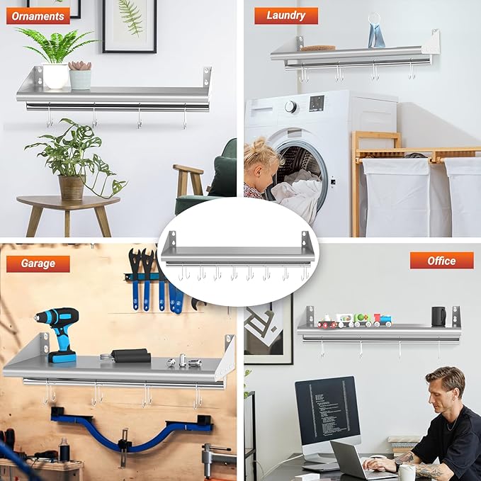 Skyflame Stainless Steel Floating Shelving