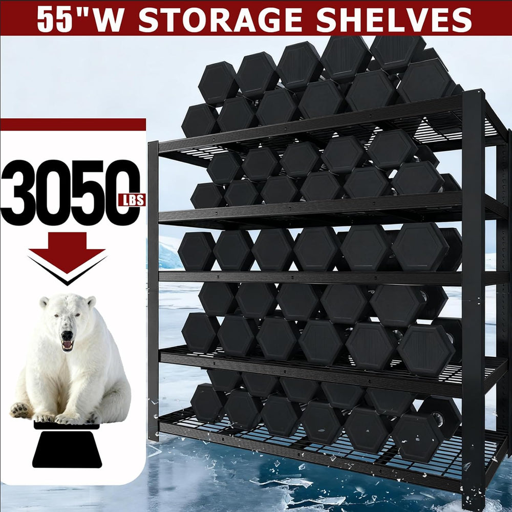 Heavy Duty Garage Shelving,5-Tier Storage Shelves(84" Hx24 Dx55 W),3050L...
