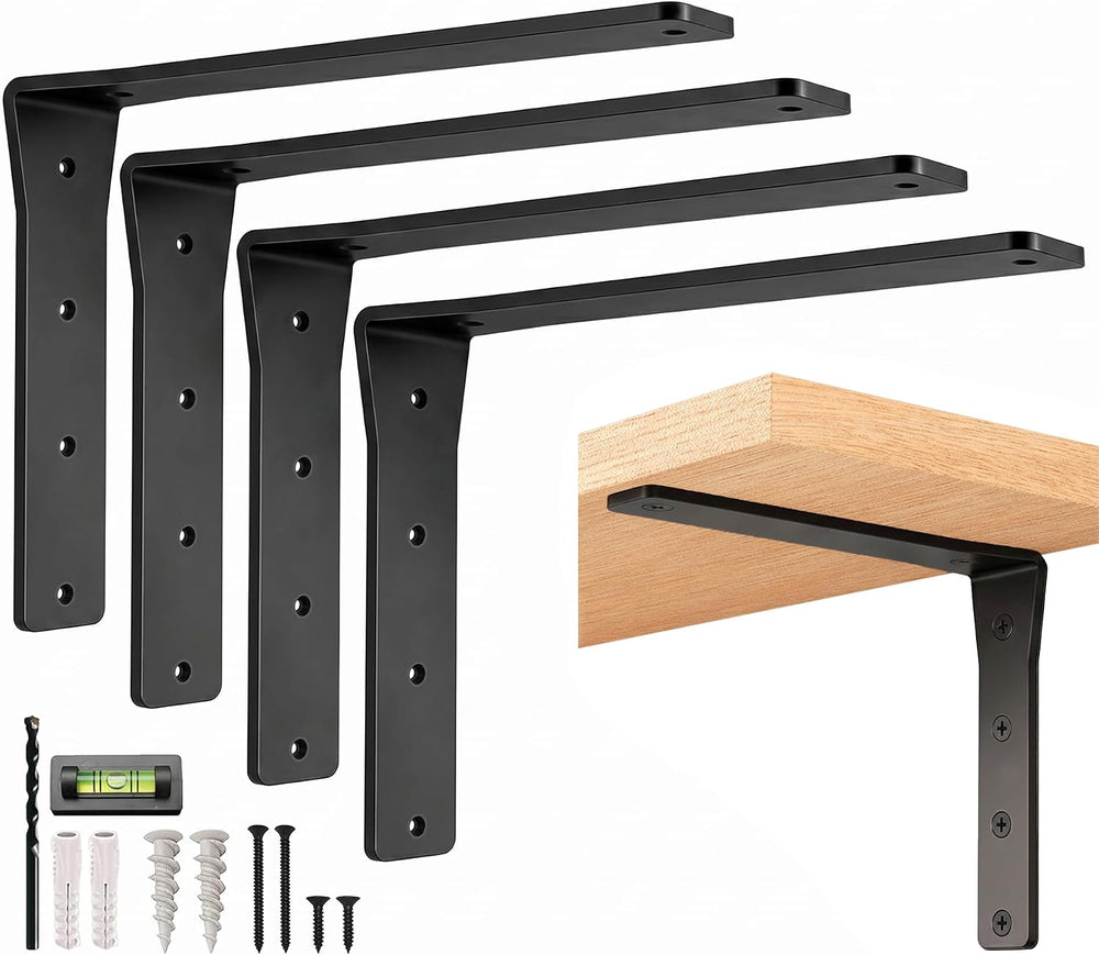 4 Pack Heavy Duty Shelf Brackets 16 Inch by Balin Designs โ Decorative L Brac...