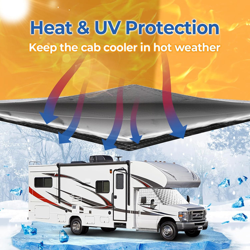 BougeRV RV Windshield Window Snow Cover Fit for Class C Ford E450 1997-2026