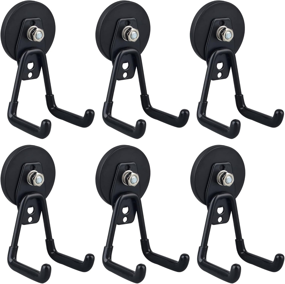 ULIBERMAGNET Heavy Duty Magnetic Garage Hook, 6 Pack Strong Large Magnet Hooks