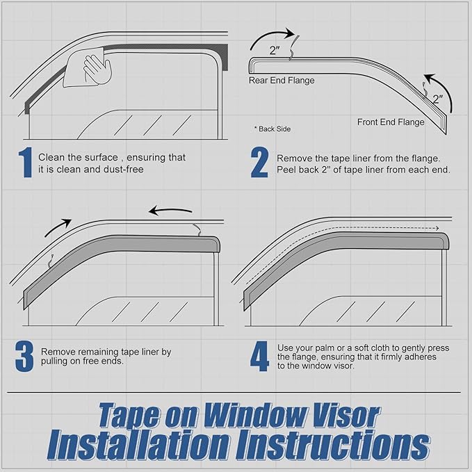 Auto Dynasty Set of 4 Carbon Fiber Pattern Window Visors Compatible