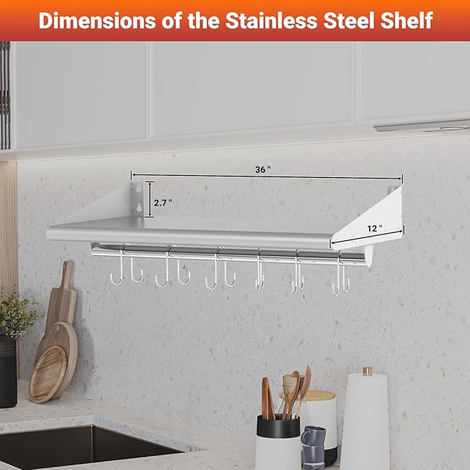 Skyflame 12" x 36" Wall Shelf
