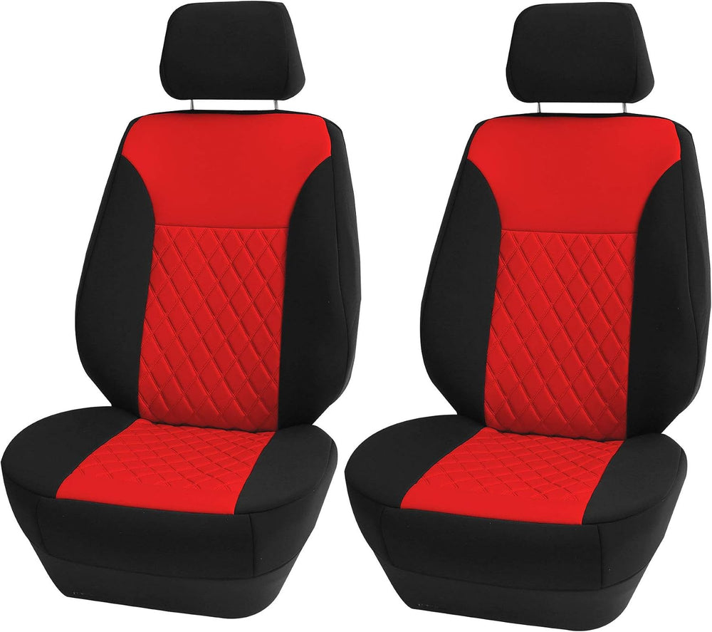 FH Group Front Set Neoprene Car Seat Cover for Low Back Seats with Removable ...